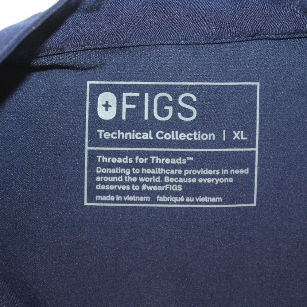Figs XL Rafaela Navy Blue Sleeveless Scrub Top Vest Medical Nurse Vet EMS - Picture 7 of 10